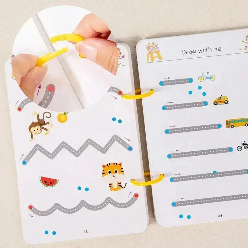 Practice Copybook for Kids - Reusable Tracing and Drawing Erasable Pen Loose Sheets - Early Learning Writing Skills Tool 4
