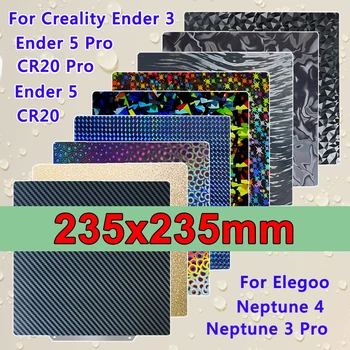 Lastra in PEI per Ender 3/5 CR20 Pro, Piastra di Stampa a Doppia Faccia in Acciaio Armonico per Elegoo Neptune 4/3 Pro
