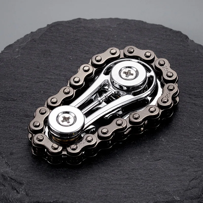 EDC 메탈 기어 체인 Fidget Spinner 롤러 합금 스트레스 감소 장난감 Antistress 감압 핸들 회전 성인