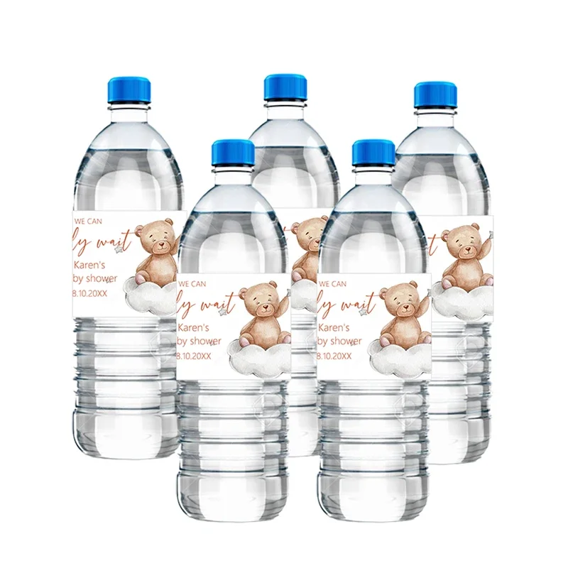 Personalized Teddy Bear Theme Water Bottle Label