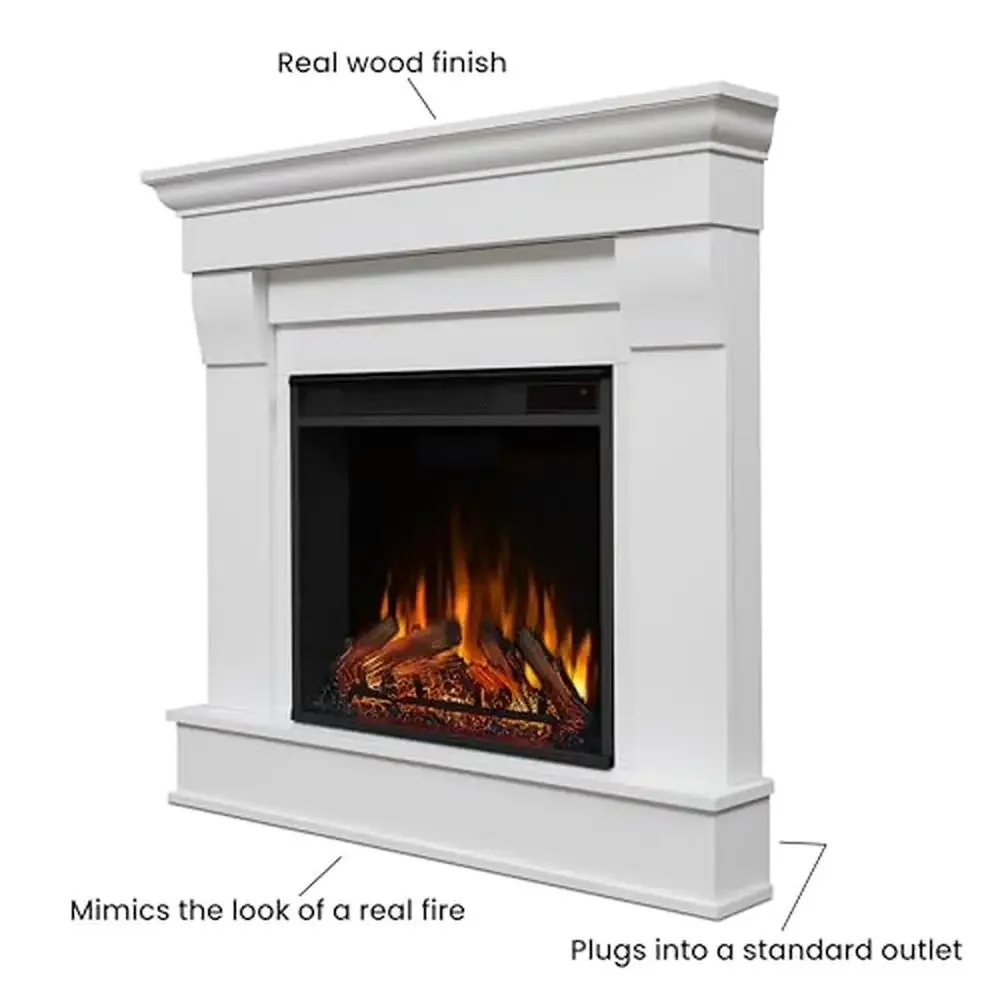 Corner Electric Fireplace Heater Insert 41" Chateau Mantel Remote Control Realistic Flames Bedroom Living Room Supplemental Heat 3