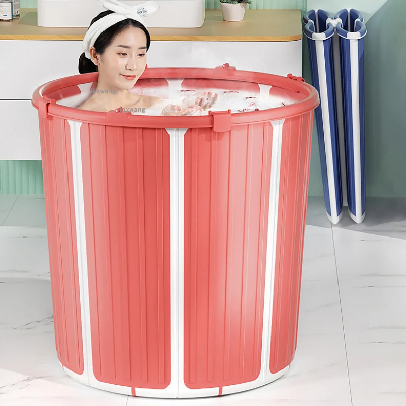 

Portable Apartment Round Bathtubs Artifact Household Foldable Bath Barrel for Adult Freestanding Full Body Sauna Spa Bath Bucket