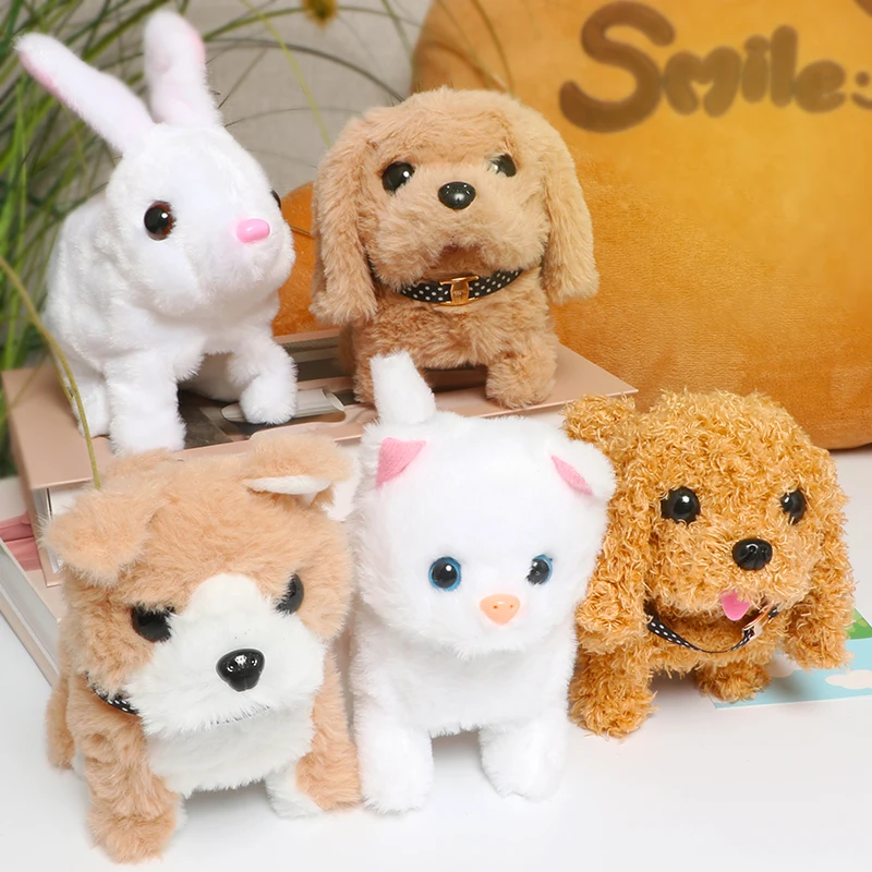 Pretend Play Electric Plush Animal Toys Pet Case Portable Suitcase Set Walking Sounds Early Education Toys Gift for Kids Girls 2