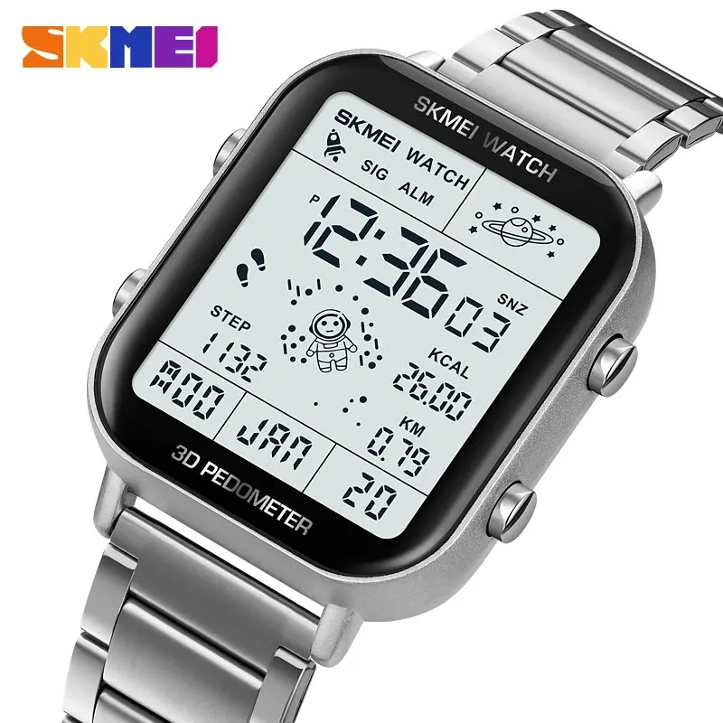Orologio Pedometro LCD Da Polso – Conta Passi, Distanza E Calorie Per Uomo E Donna (Modello USA)
