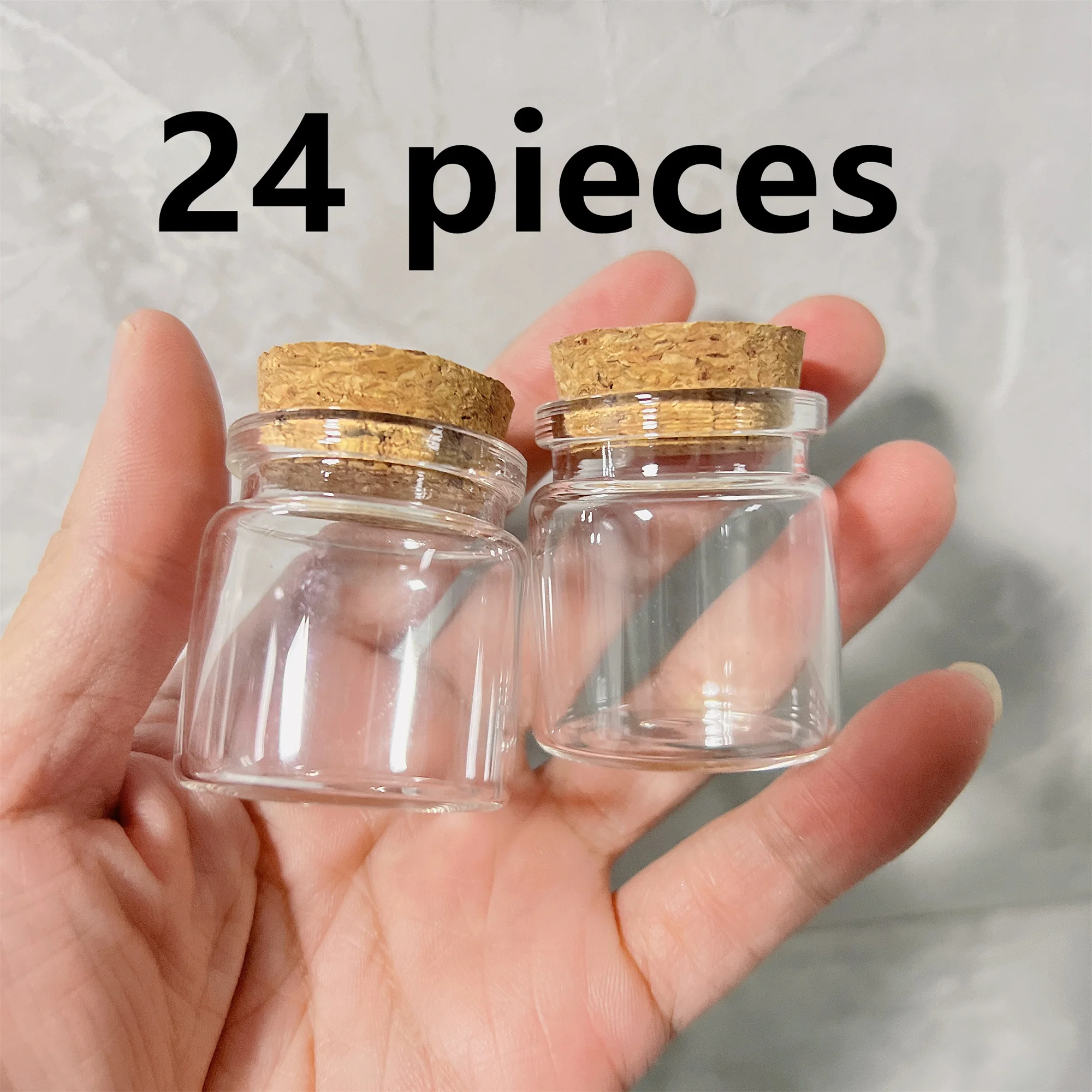 26x37x40mm 25ml Glass Bottles With Cork Transparent Mini Glass Jars For Wishing Jar DIY Crafts Wedding Favors Decor 24 PCS