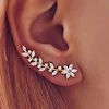 Huitan Trendy Flower Earrings for Women Full Paved Sparkling Cubic Zirconia Temperament Sweet Ear Accessories Fancy Gift Jewelry