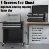 Drawer Rolling Tool Storage Cabinet with 2 in 1 Detachable Top Tool Box, Liner, Lockable Wheels, Side Hooks, Locking Mechanism, 3