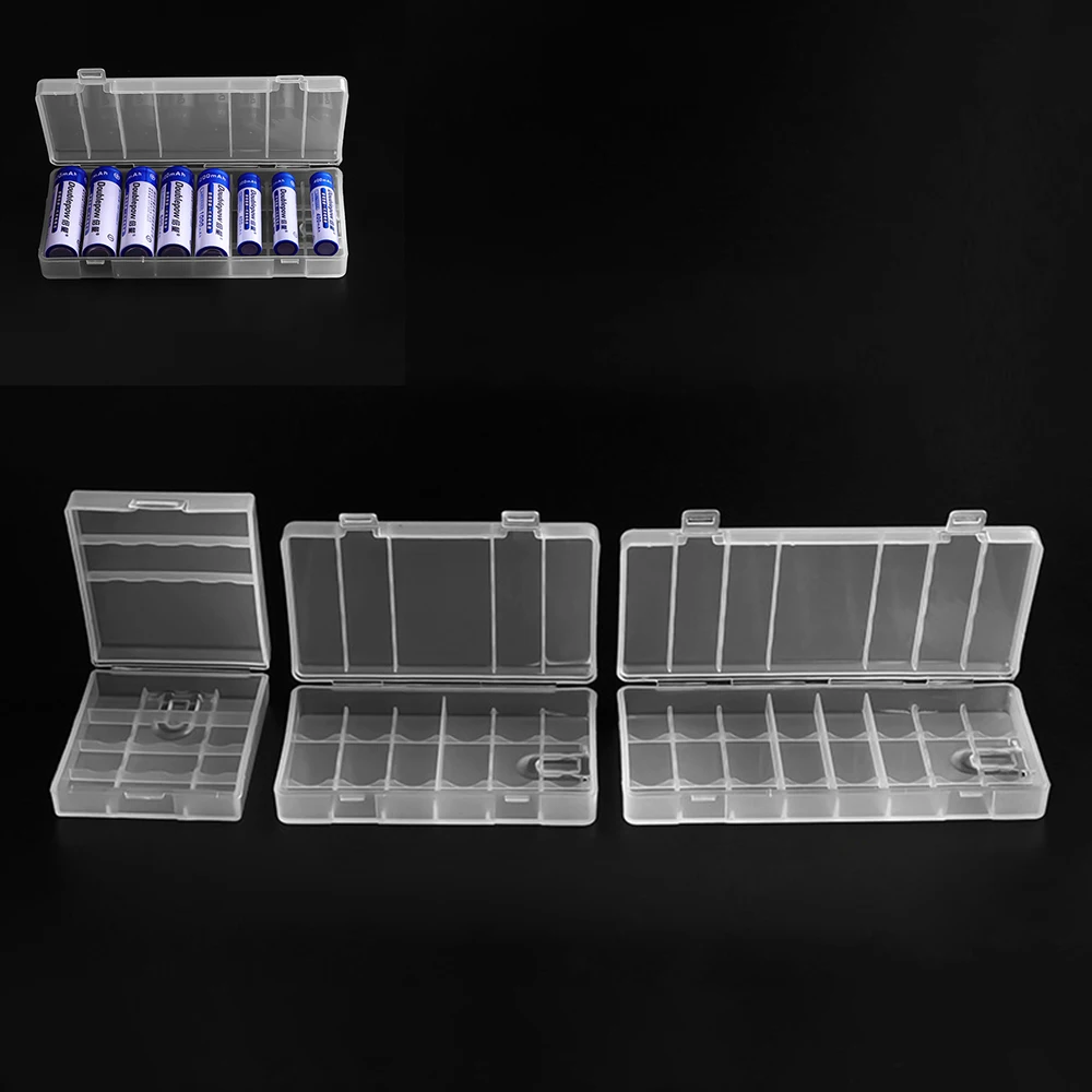 Transparent Plastic AAA AA Battery Storage Box Holder Case Battery Organizer Storager Box Organizer Container Carrying