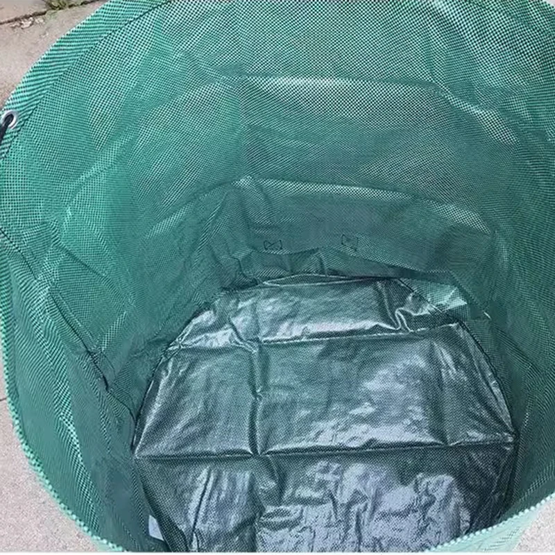Large Capacity Garden Leaf Bag Branches and Fallen Leaves Collection Bag Dark Green PP Woven Reusable Plant Garbage Bag Supplies – Detail 8