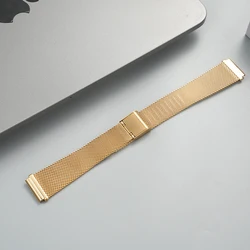 Stainless Steel Watchband for Small Square Metal Watches (Gold strap)