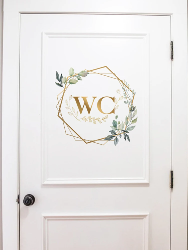 Door wallpaper stickers Bathroom toilet doors wall door sticker WC room decor home decorations accessories