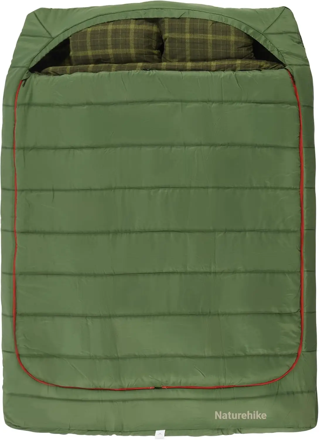 0 Degree Flannel Two Person Sleeping Bag with Pillows for Adults, Couples & Family, Doublewide Double Sleeping Bag 2 Person for