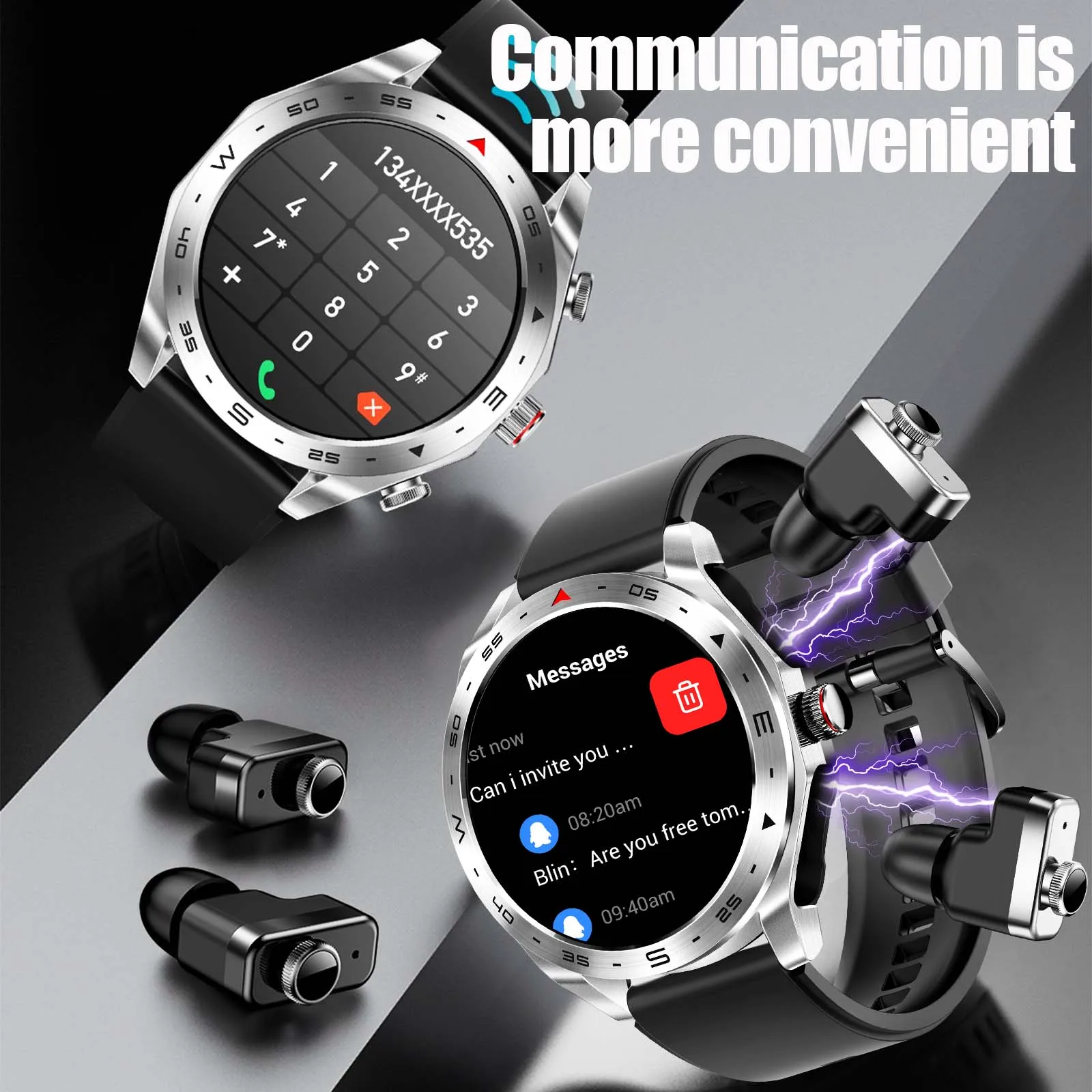 EIGIIS 2-In-1 Smart Watch With TWS HIFI Earbuds 1.52