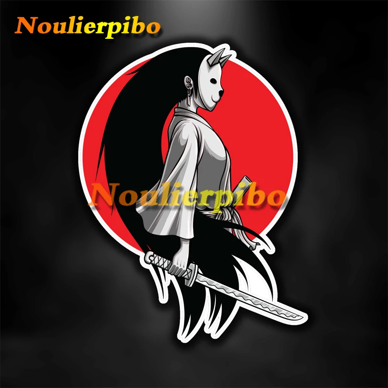 

Personalized Car Stickers Masked Samurai Girl Vinyl Decal Japanese Samurai Car Truck Laptop Cell Decorative Decals Car Decals