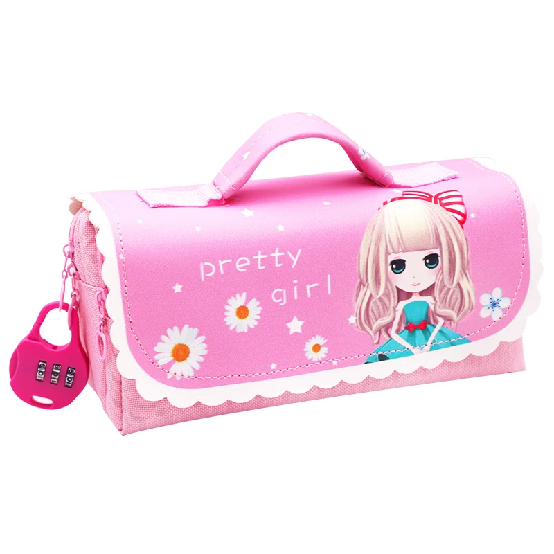 Pencil Case Girls Kids Teenagers Silicone School Pencil Case Pink