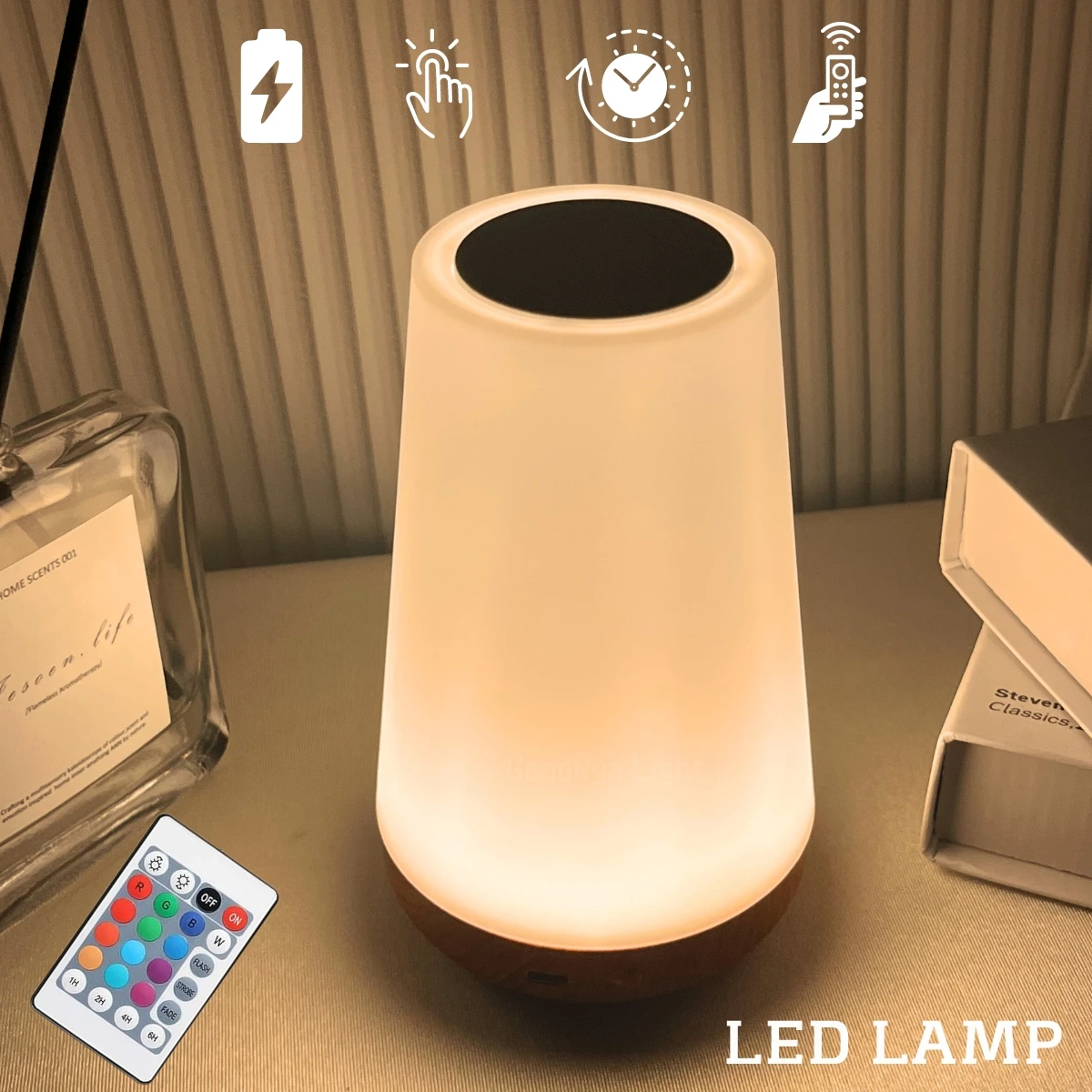 Description Picture 2 of itemRGB Timable Kids Night Lamp with Remote Control Bedroom Nightstand LED Table Lamp Touch Lighting Bedtime Lighting Night Lights