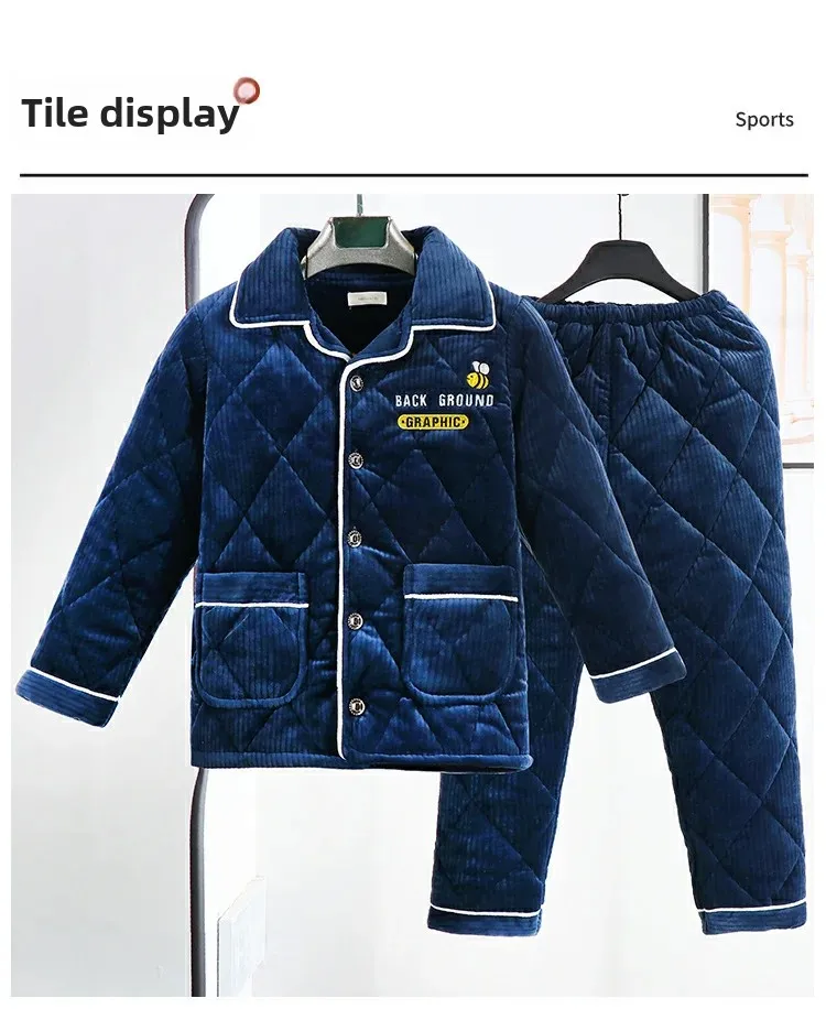 Thickened Crystal Fleece Cotton Sleepwear for Children of All Ages Warm Flannel Pijama Pants for Autumn Winter Kids Clothing