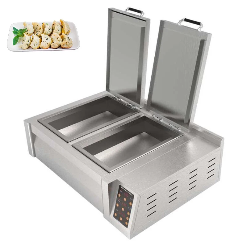 

Dumpling Gyoza Pan Fryer Boiled Calzone Maker Machine Fried Meat Stuffing Curry Puff Making Machine