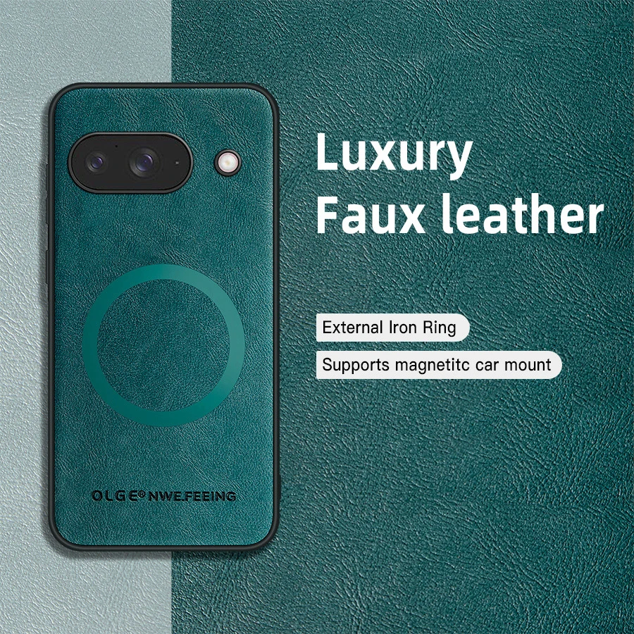 Vintage Classic Leather Magnetic Phone Case - Shockproof Back Cover