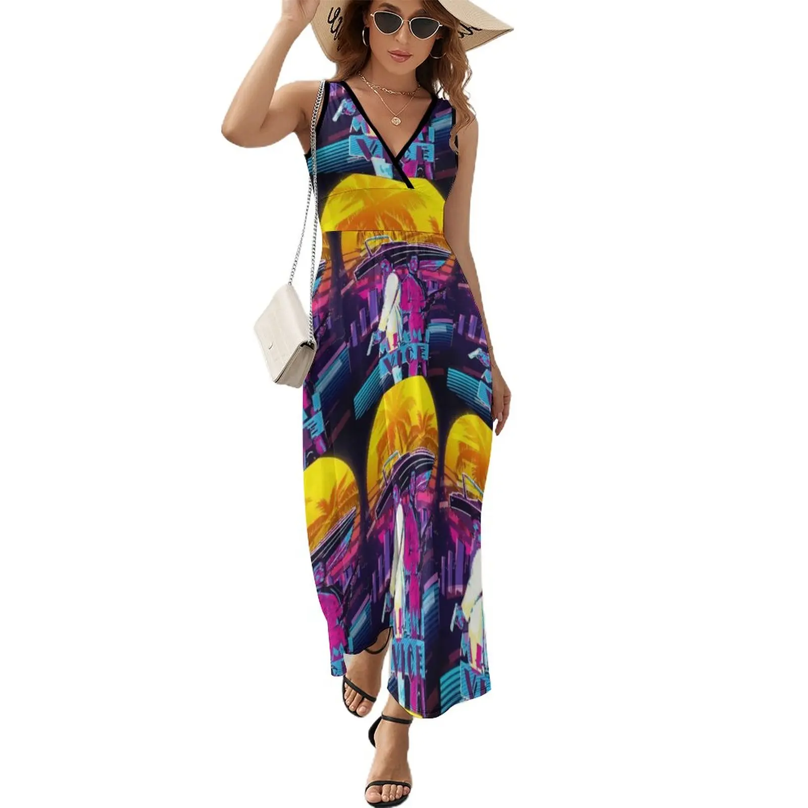 

Sonny and Rico retro art Sleeveless Dress beach outfits for women summer clothes for women