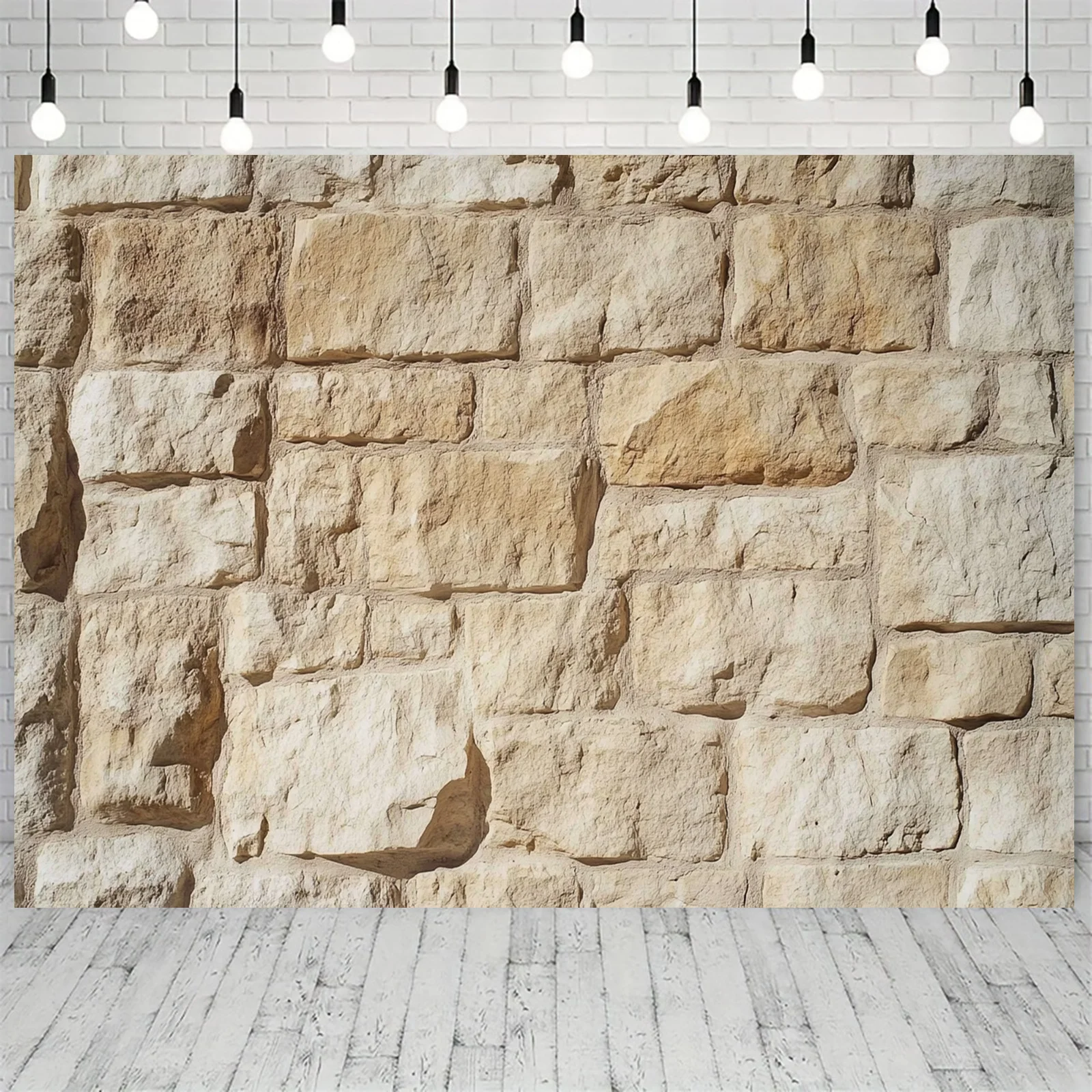 Ein ländlicher Hintergrund aus Ziegel- und Steinmauer aus Polyestermaterial, geeignet für die mittelalterliche Fotografie mit Schlossmotiven