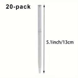Elegant Silver Stainless Steel Ballpoint Pens Set - Durable Medium Nib Twist - Top Design (Black)
