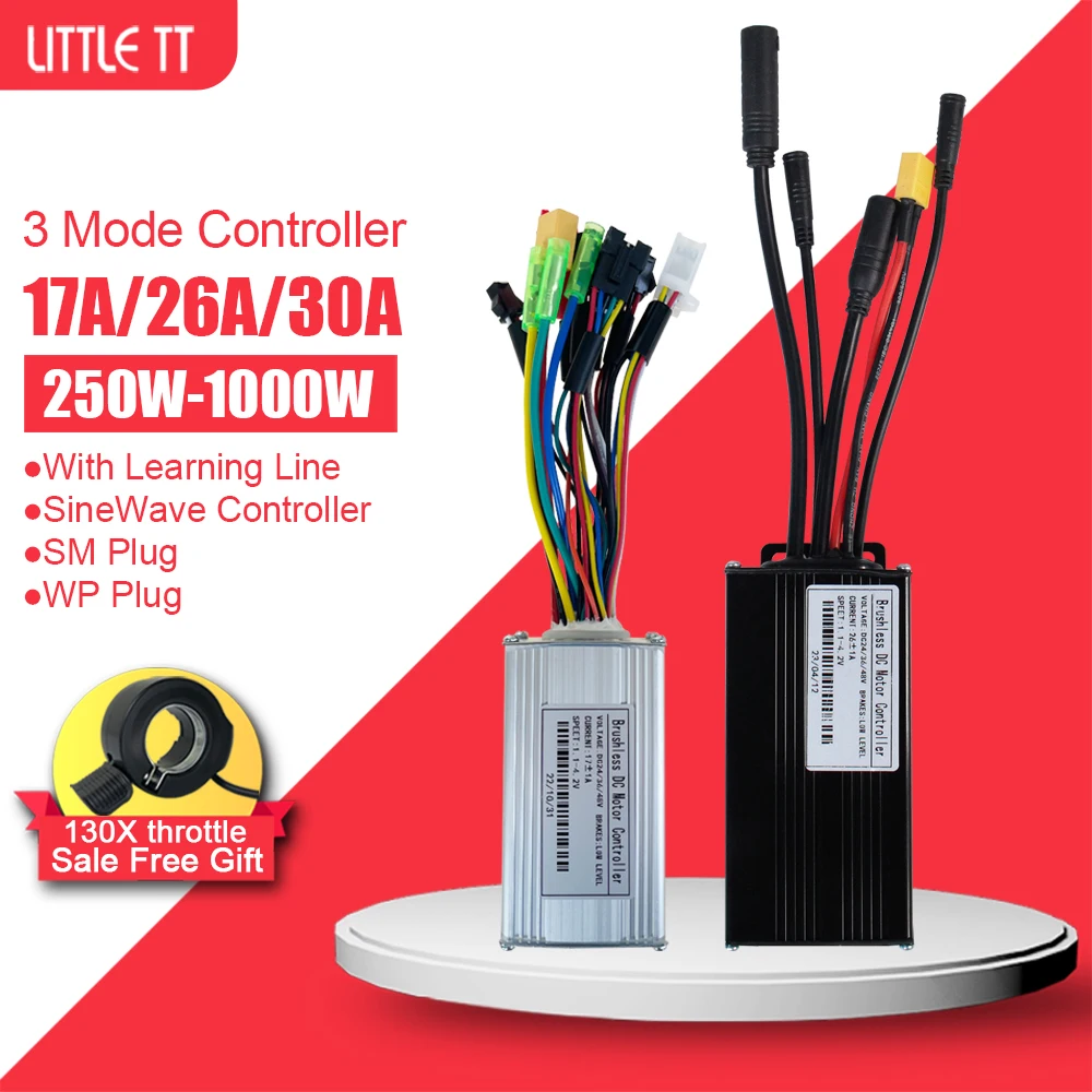 Ebike Controller 36V48V 17A 26A 30A ThreeMode Sine Wave Controller Use