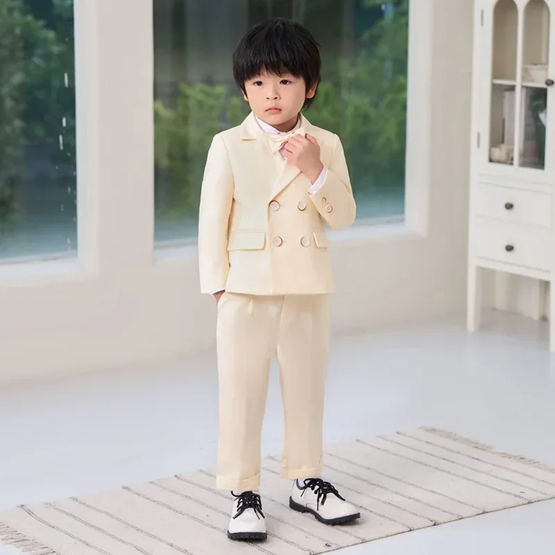 

Boys Autumn Formal Dress Suit Set Children's Birthday Party Wedding Performance Photography Costume Kids Blazer Pants Vest
