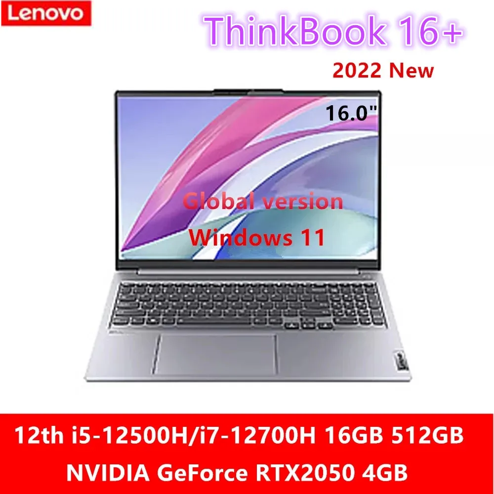레노버 씽크북 16 + 노트북 2022 i5 12500H/i7-12700H RTX2050 16G + 512GB 16 인치 2.5K IPS LED 백라이트 슬림 노트북 Win11