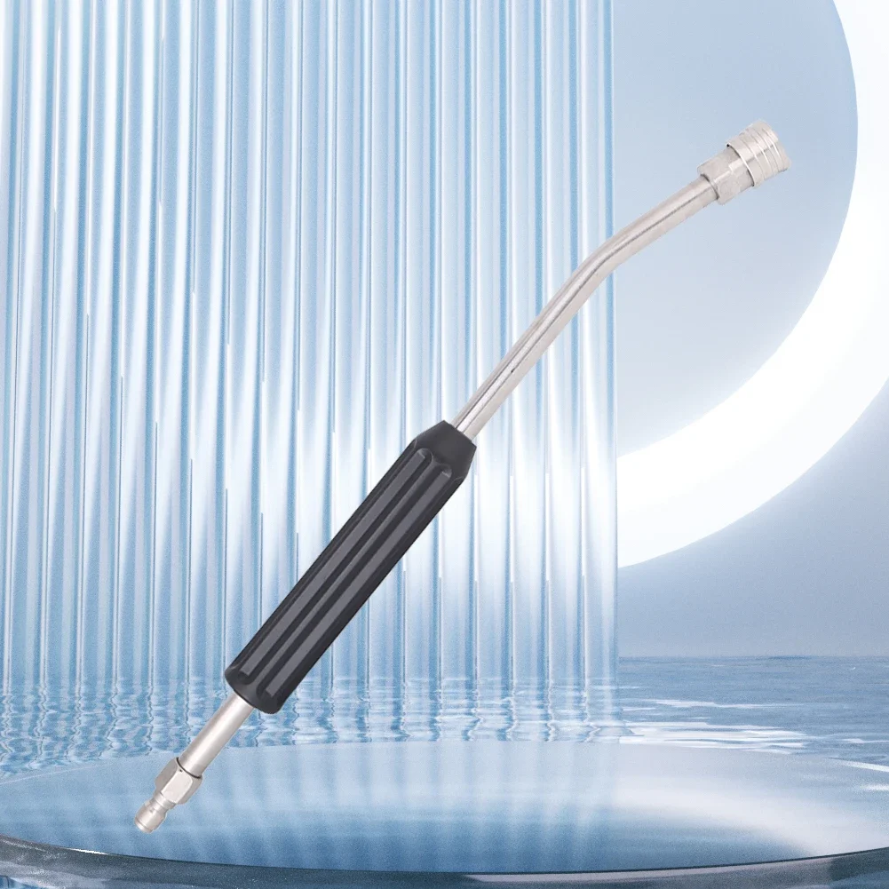 Car Wash Gun Extension Rod Stainless Steel High Pressure Water Gun Extension Rod Curved 1/4 Quick Connector Car Wash Accessories 4