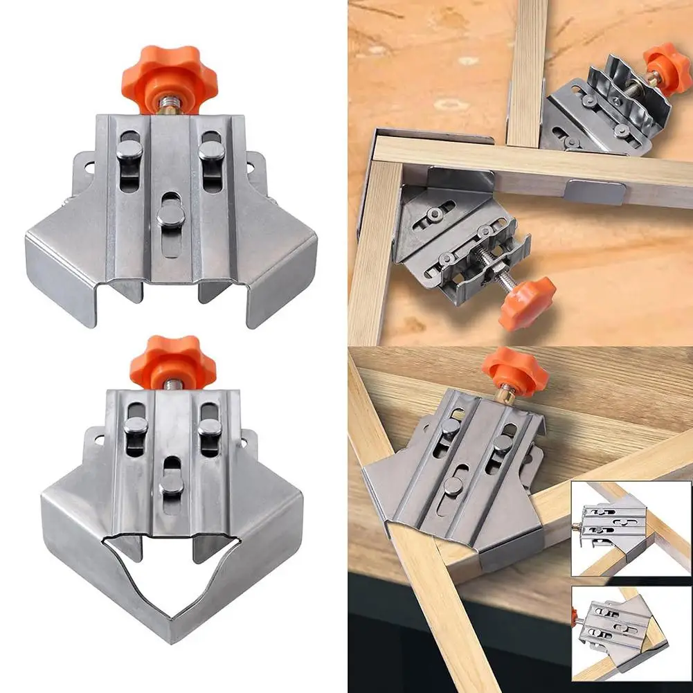

Stainless Steel Right Angle Clamp Woodworking Splicing Holder 90° Photo Locator Woodworking Fixed Clip Clamp Clip Tool Fram Z8t3