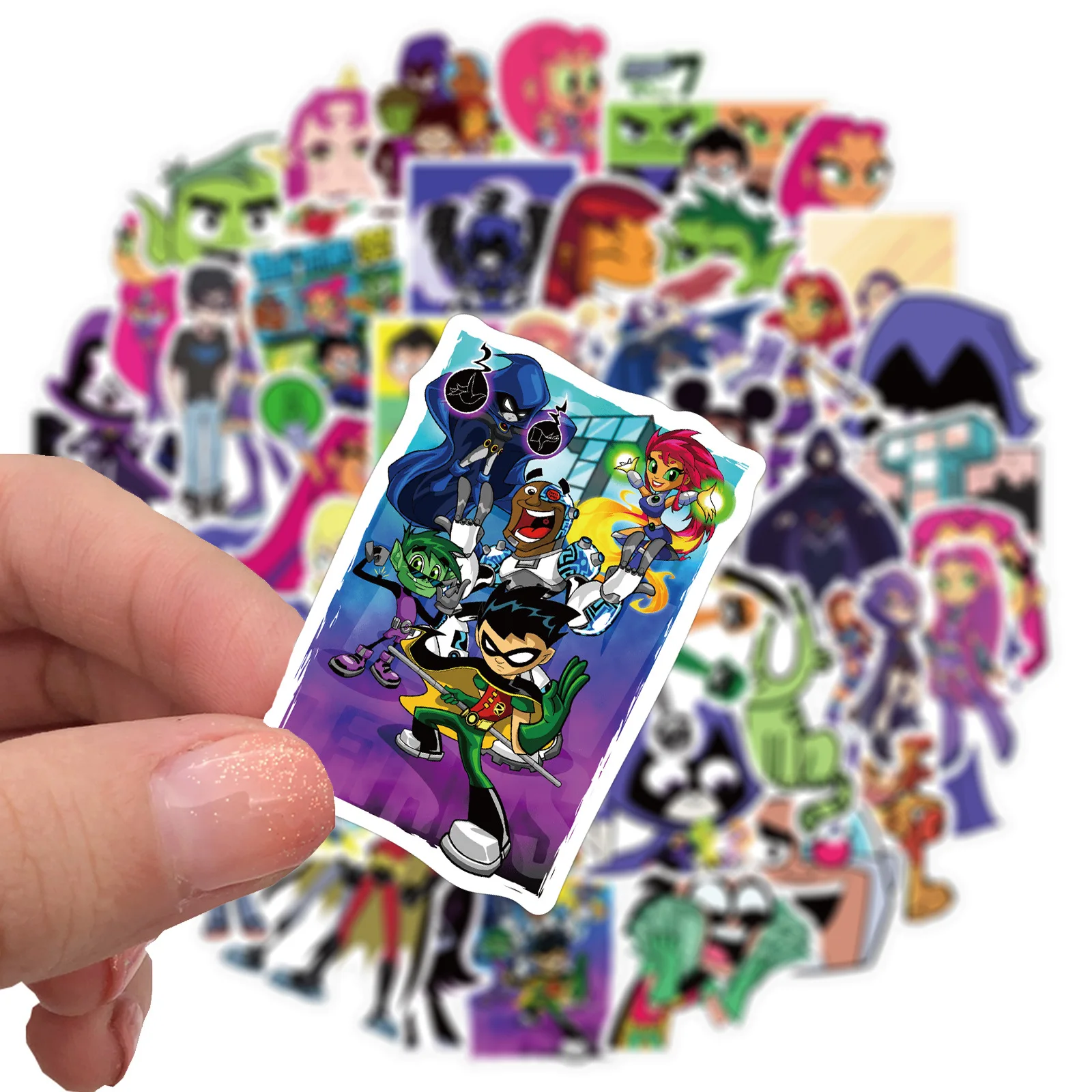 Teen Titans Graffiti Sticker Pack - 50pcs Waterproof Decorative Set