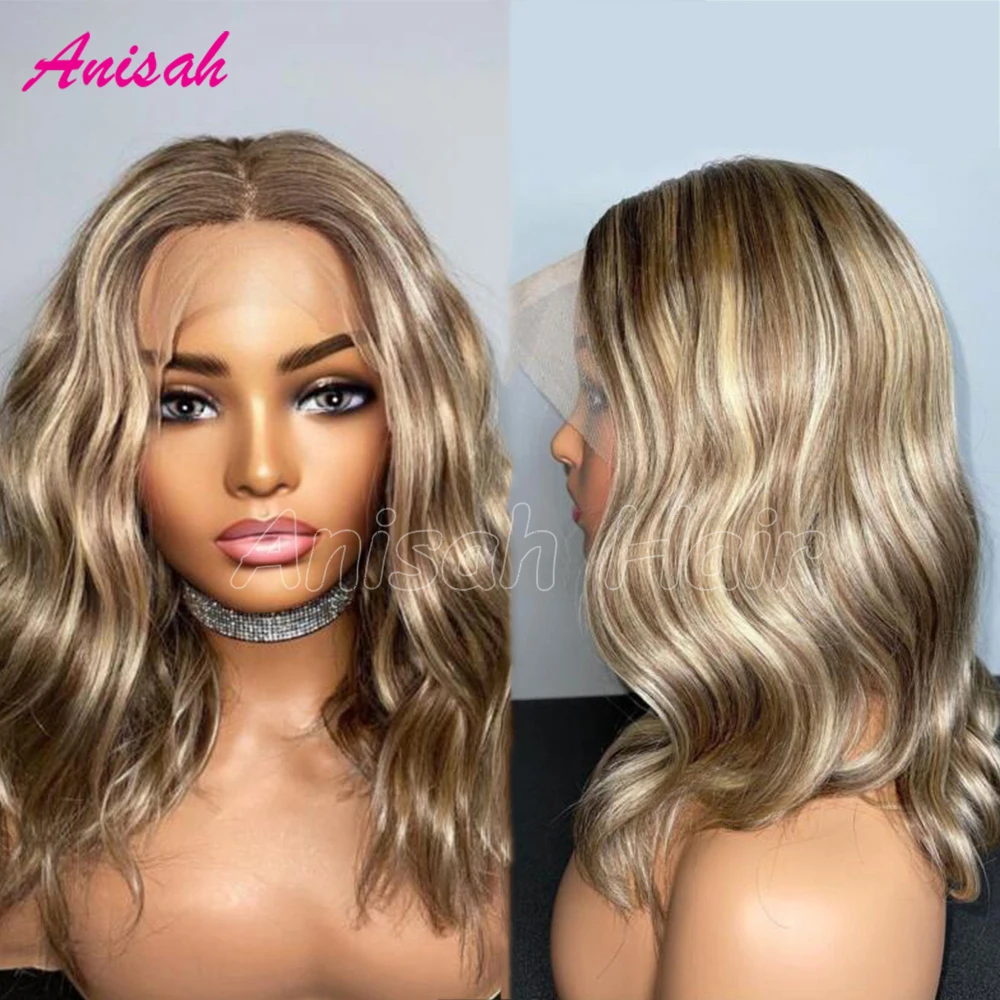 

Glueless Ombre Blonde Highlight Wig Human Hair 13x4 13x6 Short Bob Human Hair Lace Front Wigs Transparent Lace Frontal Wigs