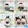 1pc 17cm Labubu Clothes Cute Mini Plush Doll's Outfit Accessories Overalls Dress Hairpin for Labubu Dolls Fans Children Gift 1