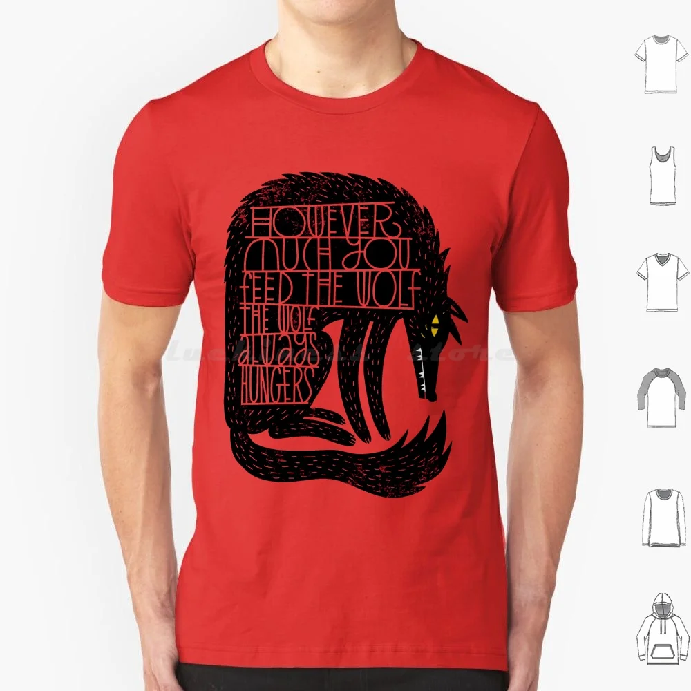 The Wolf Hungers T Shirt 6Xl Cotton Cool Tee Disco Elysium Wolf Wolves Lettering Tipografia Citazione Union Red Graphic Hunger