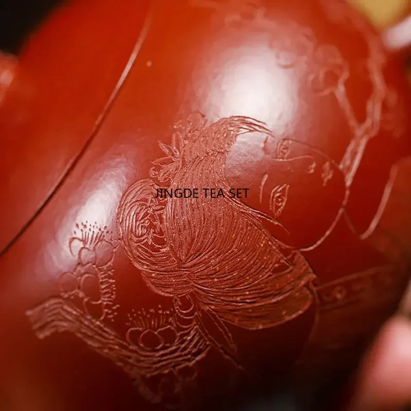 130ml Yixing Yixing purple clay teapot original ore Dahongpao mud handmade tea pot Kung Fu tea set