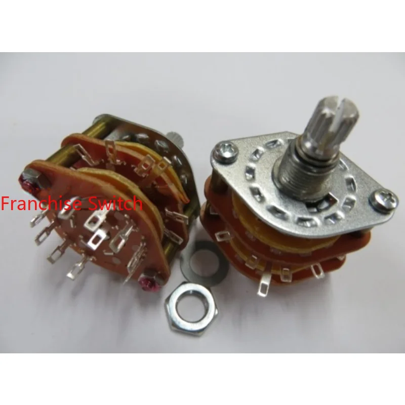 

10PCS Band Switch Chassis Signal Double Layer 10 Speed Rotary Transfer Handle 15MM