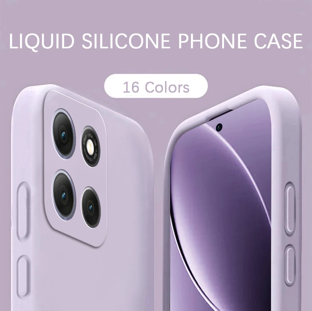 Enhanced Liquid Silicone Phone Case with Lens Protection – Classic Soft Square Back Cover in Timeless Design