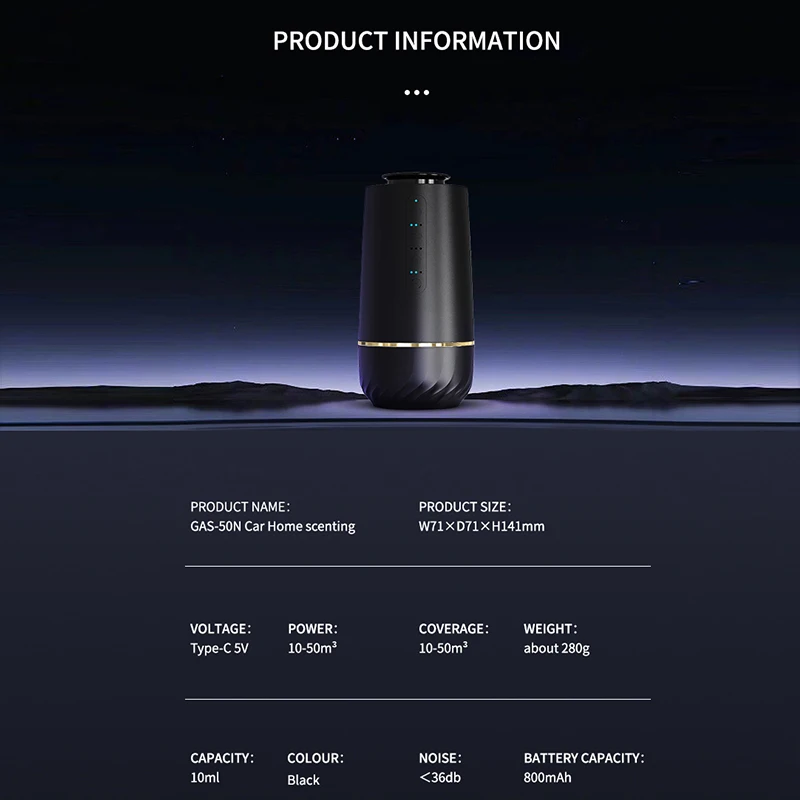 Namste Car Mounted Automatic Aromatherapy Car Air FreshenersEssential Oil Fragrance Diffuser Smell Aromatherapy Light Star