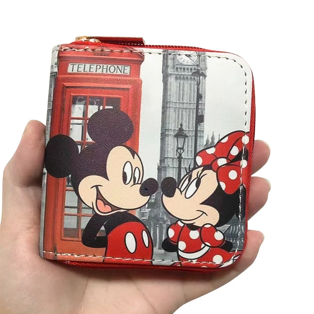 Disney2022 New Mickey Women's Wallet Cute Mini Coin Purse PU Zipper Multifunctional High Quality Luxury Fashion Women's Wallet 10-10-2.5cm