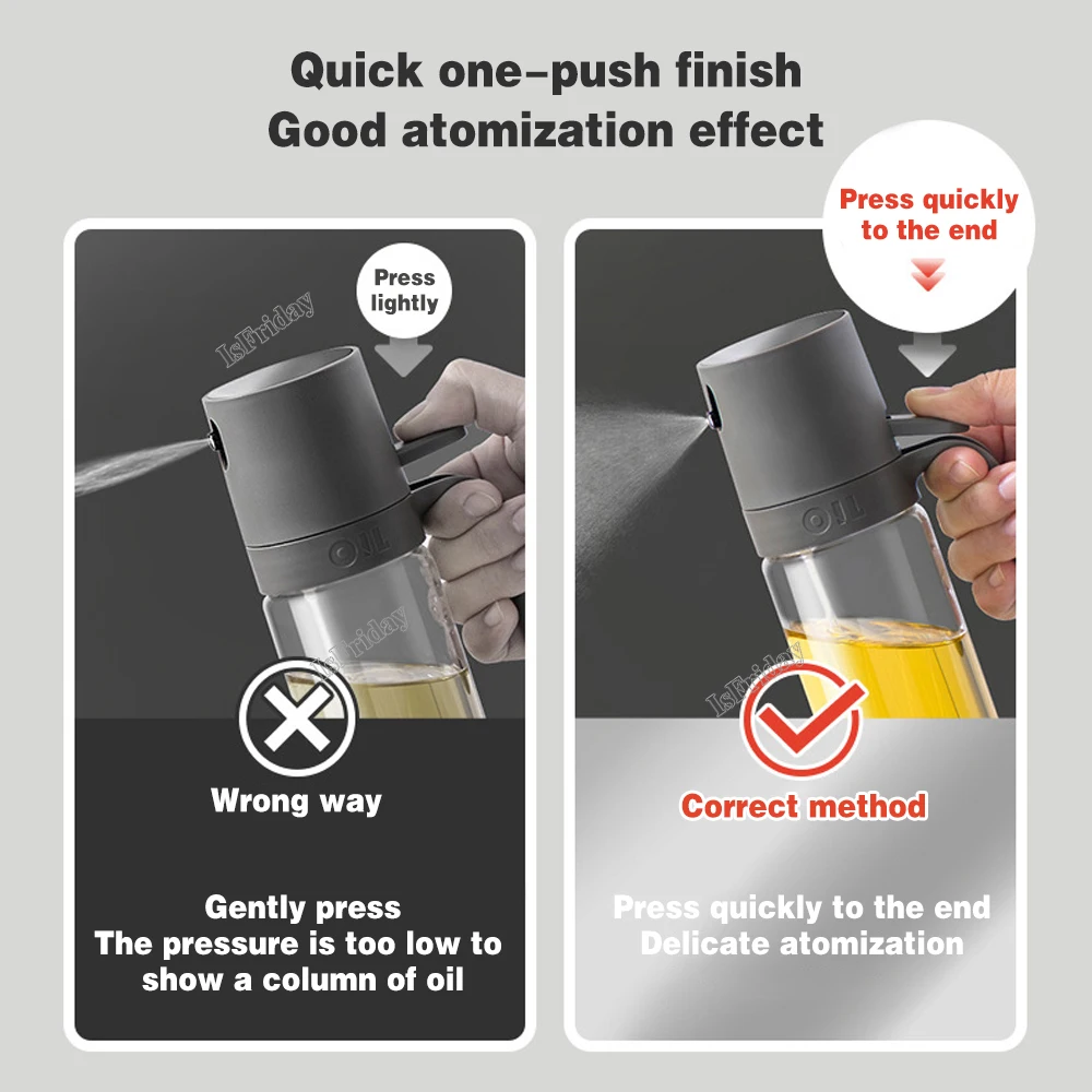 Oil Sprayer Oil Spray Bottle 250ml High Borosilicate Glass Cooking Oil Dispensers Olive Sprayer Mister For Air Fryer Salad Baking