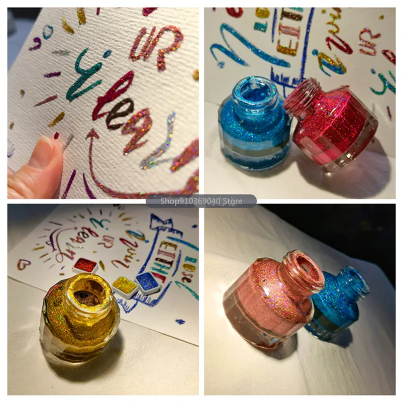 Laser Solid Watercolor Paint 12 Colors 1ML Magic Color Line Painting Stroke Calligraphy Brush Nail Aquarelle Art Supplies