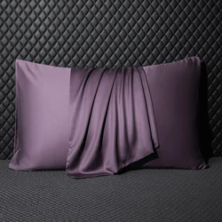 Luxurious Pure Mulberry Silk Pillowcase - 100% Natural Silk Pillow Cover - Custom Size (Purple)