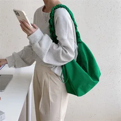 Simple Fashionable Crossbody Bags Large Capacity Single Shoulder Women's Bag Casual Pleated Nylon Tote Bag Free Shipping