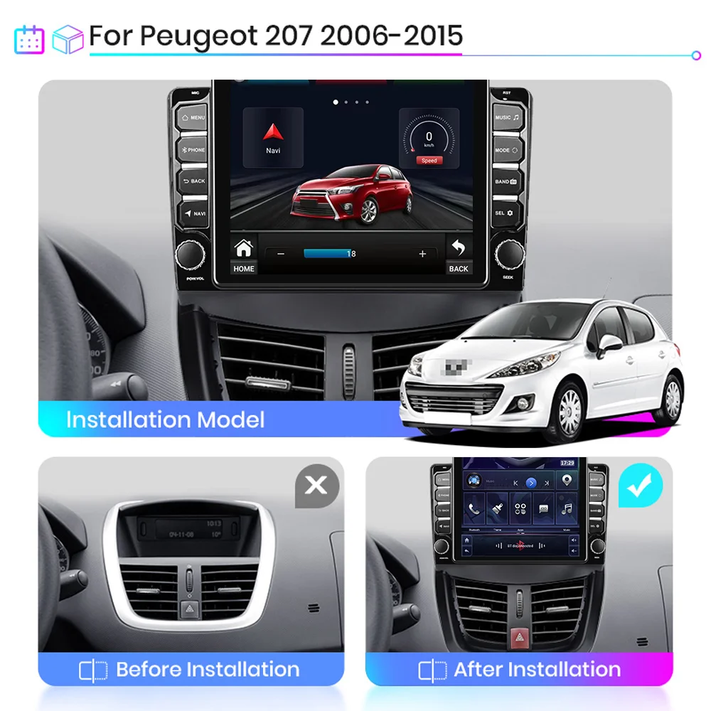 Icreative 4G LTE Android 10 Carplay For Peugeot 207 207CC 2007-2013 9.7  Tesla Screen Vertical Style GPS Multimedia Player - AliExpress