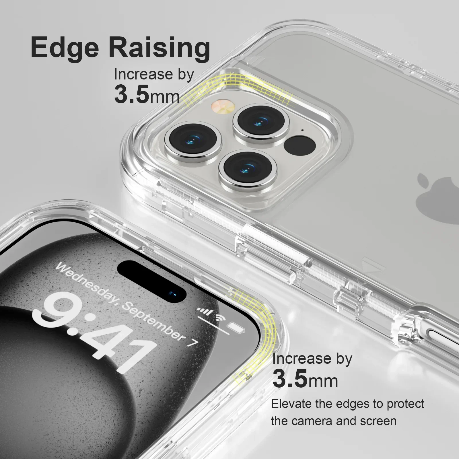 Durable Transparent Shockproof Armor Cover 3-in-1 Hybrid