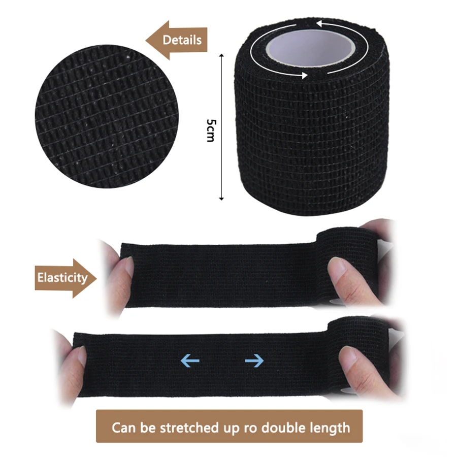 6pcs/12pcs/24pcs Black Gauze Sports Bandage – 5cm x 4.5m 2