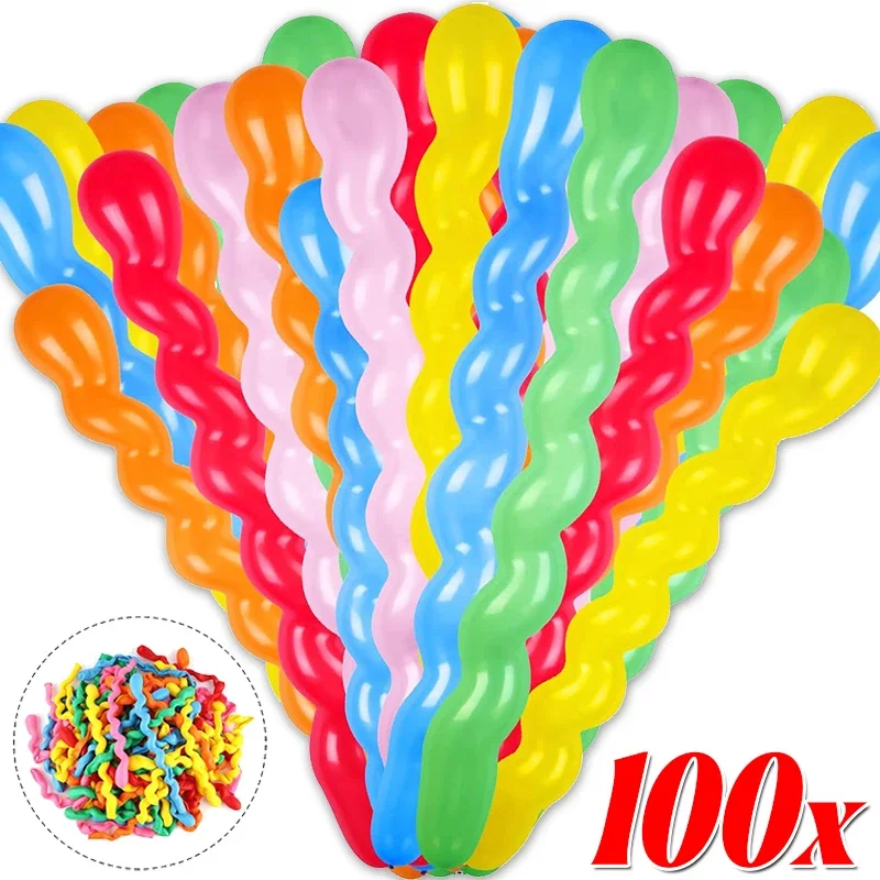 

100Pcs Large Screw Twisted Latex Balloons Spiral Long Balloon for Birthday Party Christmas Decoration Supplies Kids Toys Gifts