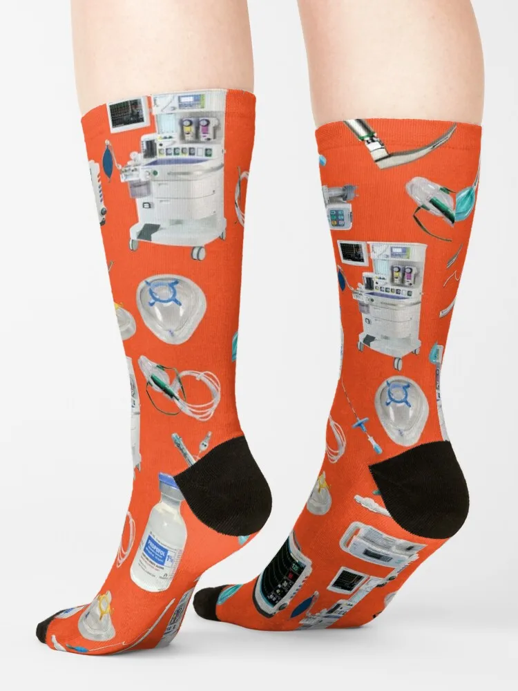 Tools of the Trade ORANGE Anesthesia / Anaesthesia Socks Socks with print socks cotton socks aesthetic Men's Socks Women's