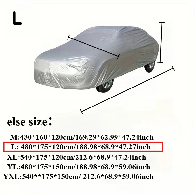 All-Season Universal Silver Car Body Cover, Enhanced Protection